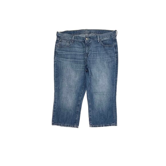 Old Navy The Diva Capri Women's size 14 Medium Wash Blue Denim Jeans - Picture 1 of 4